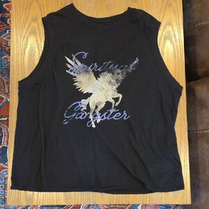 Spiritual Gangster Black Sleeveless Top with Pegasus
